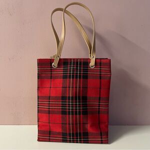 Vintage Y2K Red Tartan Plaid Tote Bag GUC